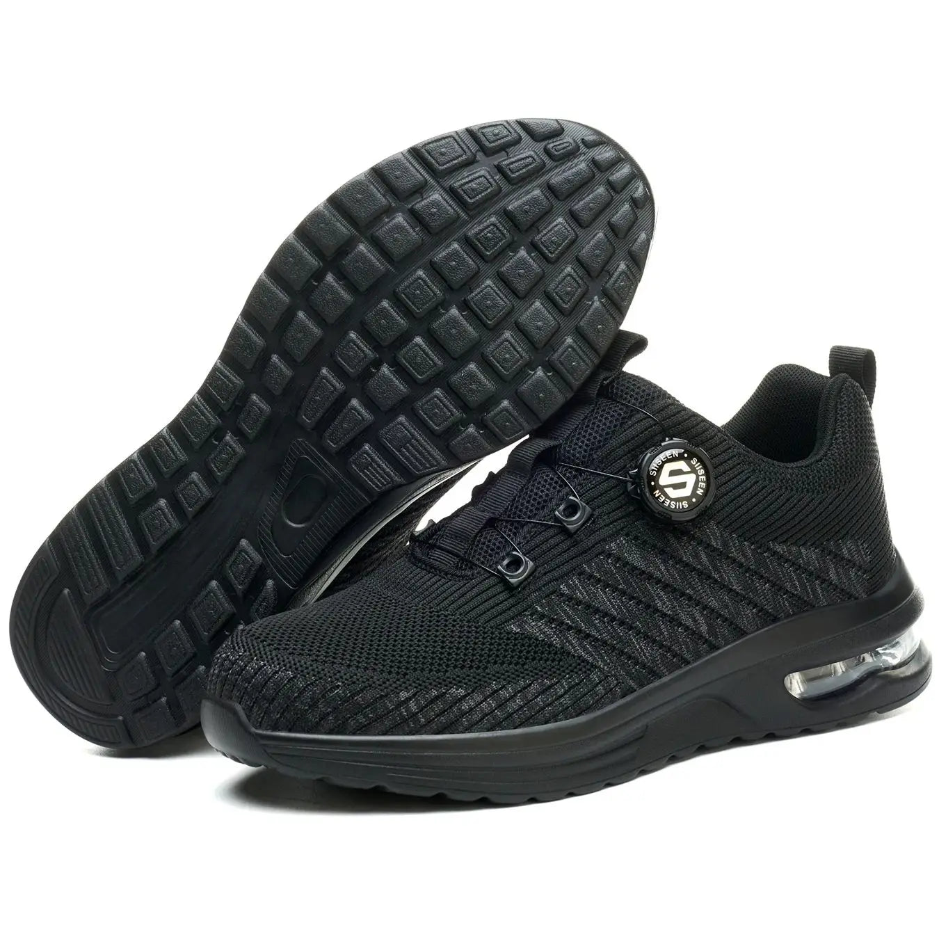 New Men's Rotary Buckle Safety Shoes Anti-Impact Anti-Piercing Lightweight Work Boots Fashion Sporty Design for Outdoor Pro