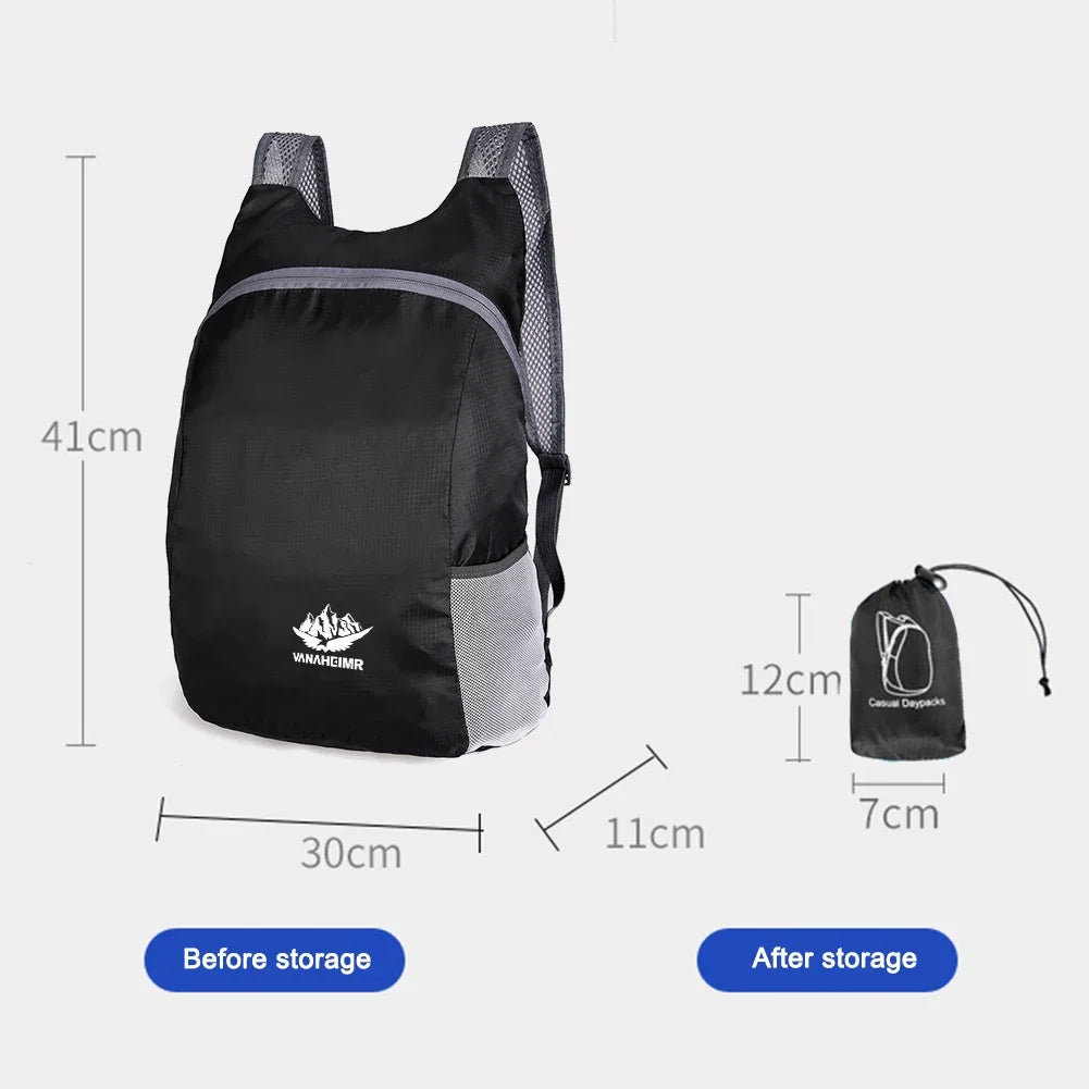15L Lightweight Packable Backpack Foldable ultralight Outdoor Folding Backpack Travel Sports Bag Hiking Daypack for Men Women