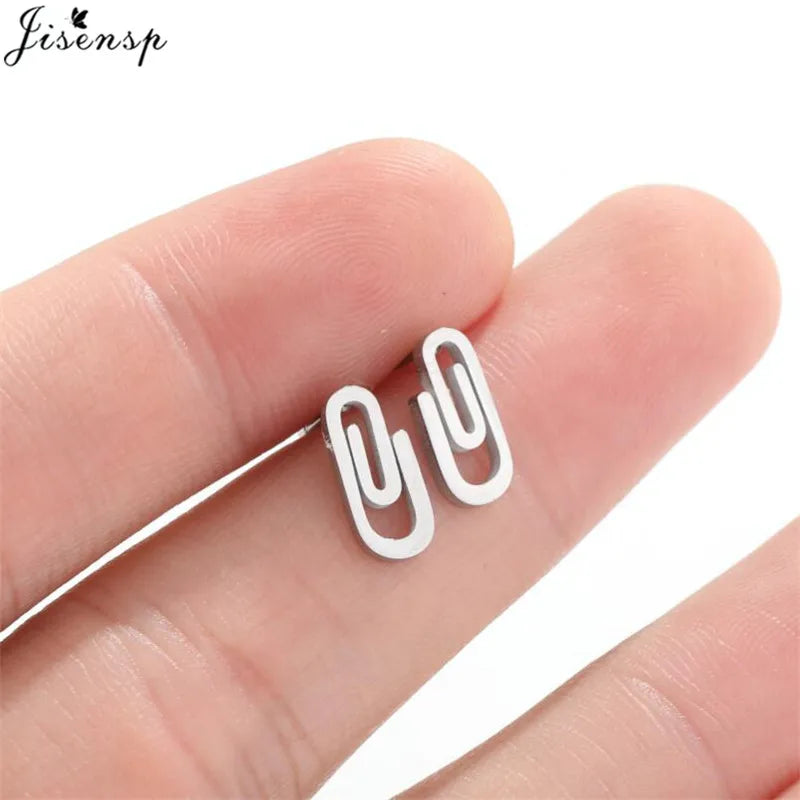 Mini Stainless Steel Earings Fashion Jewelry Cute Heart Music Leaf Bunny Sun Stud Earrings for Women Lion Ear Studs Pendientes