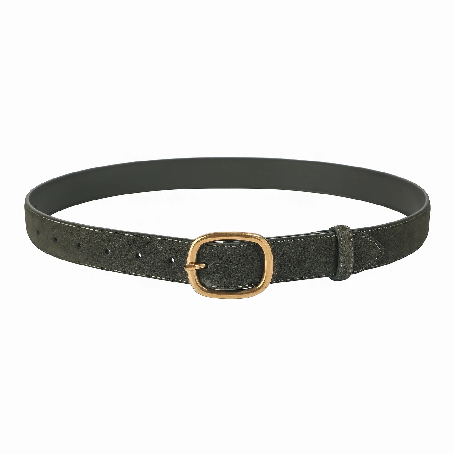 Fashion Suede Cowhide Women‘s Belts Genuine Leather 2.8cm Wide Belt Metal Buckle Women Belt Matched Dress Jeans Skinny Girdle