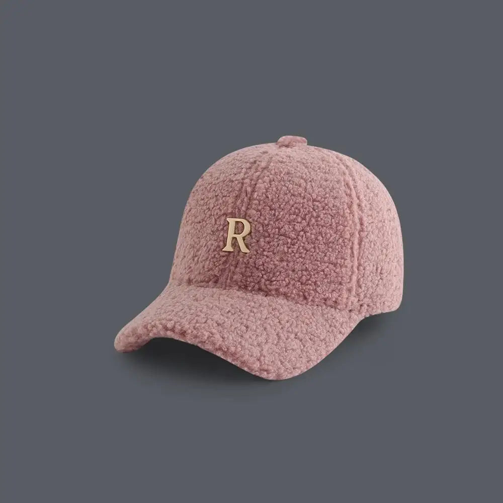 Baseball Cap Winter Hats For Women Men Unisex Letter Metal Logo Imitation Cashmere Keep Warm Simple Casual Winter Cap New Velvet