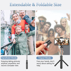 Selfie Stick Tripod Extendable Wireless Bluetooth Remote Portable Smartphone Tripod