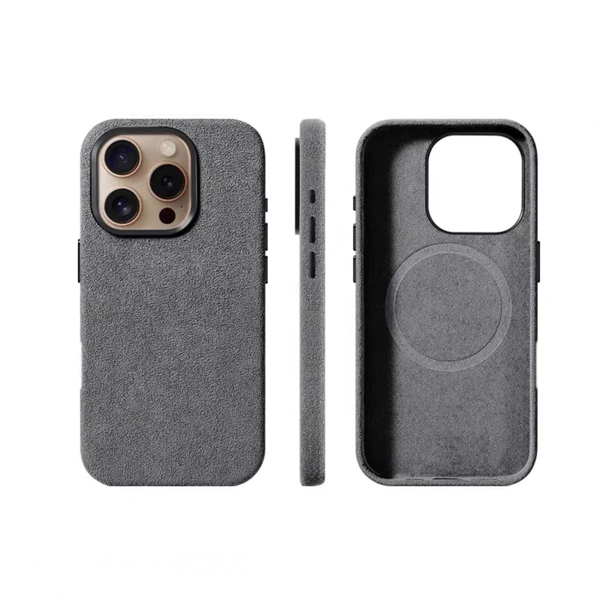 Real Alcantara Magsafe Case for iPhone 16 17 Pro Max 15 14 Luxury Magnetic Magnetic Supercar Interior Leather Magnet Phone Cape