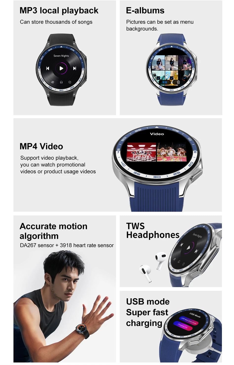 2025 New For OPPO Watch X Smart Watch 4G Memory Music Video HD Bluetooth Call IP68 Waterproof AMOLED Smart Watch TWS Earphones