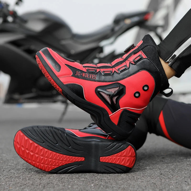 Motorcycle boots four seasons high-top outdoor riding boots fashion protective motorcycle shoes plus size off-road cycling shoes