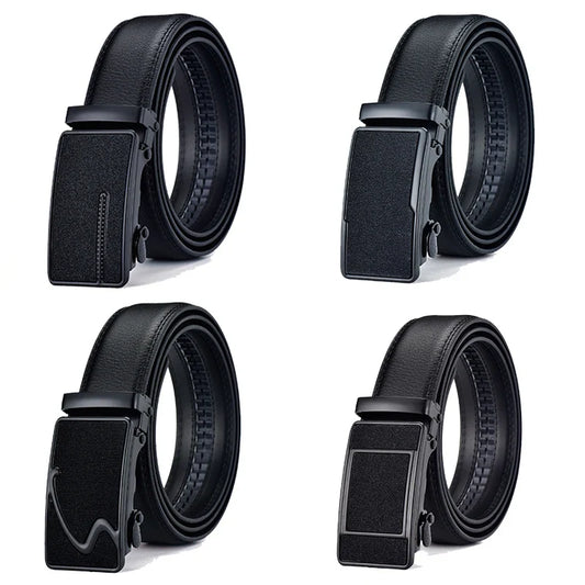 2023 New  cow genuine leather men's belt cowhide strap for male automatic buckle belts for men black buckle belts