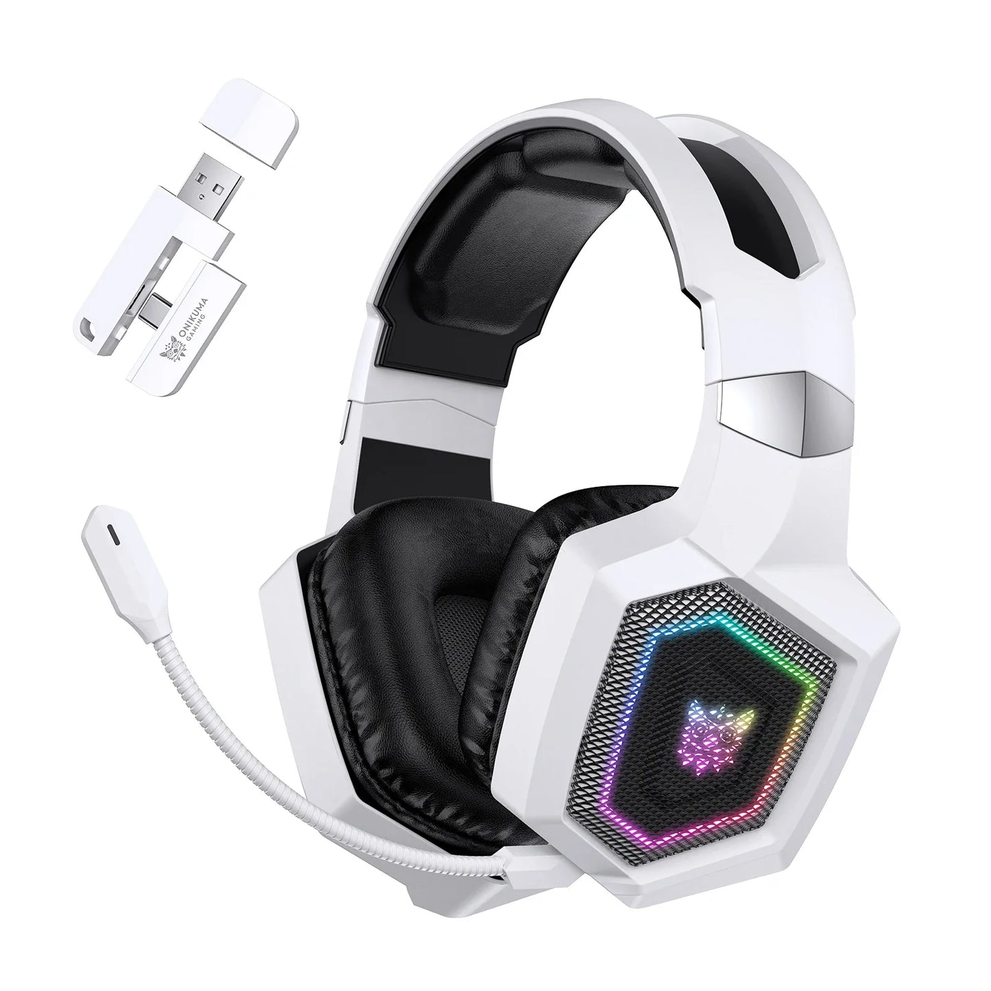ONIKUMA 2.4GHz Wireless Gaming Headset For PS5 PS4 PC Mac Noise Cancelling Earphone Headset Gaming Headphone With Micr RGB Light