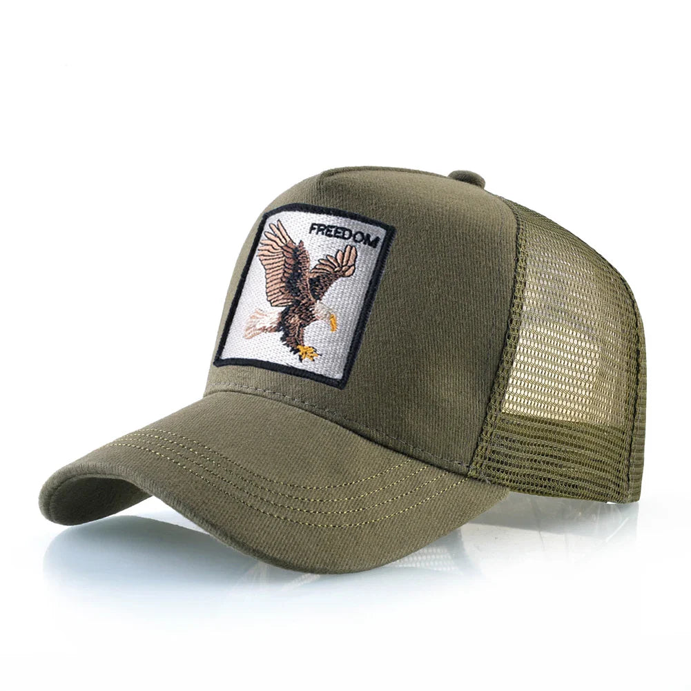 Fashion Baseball Cap With Eagle Embroidery Patch Men And Women Four Season Outdoor Trucker Cap Outdoor Casual Sport Visor Hat