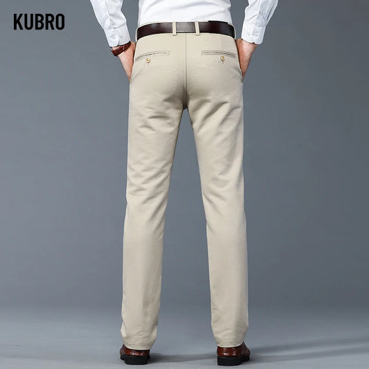 Suit Pants Men's Classic Black Multicolor Autumn Winter Casual Straight Trousers Business