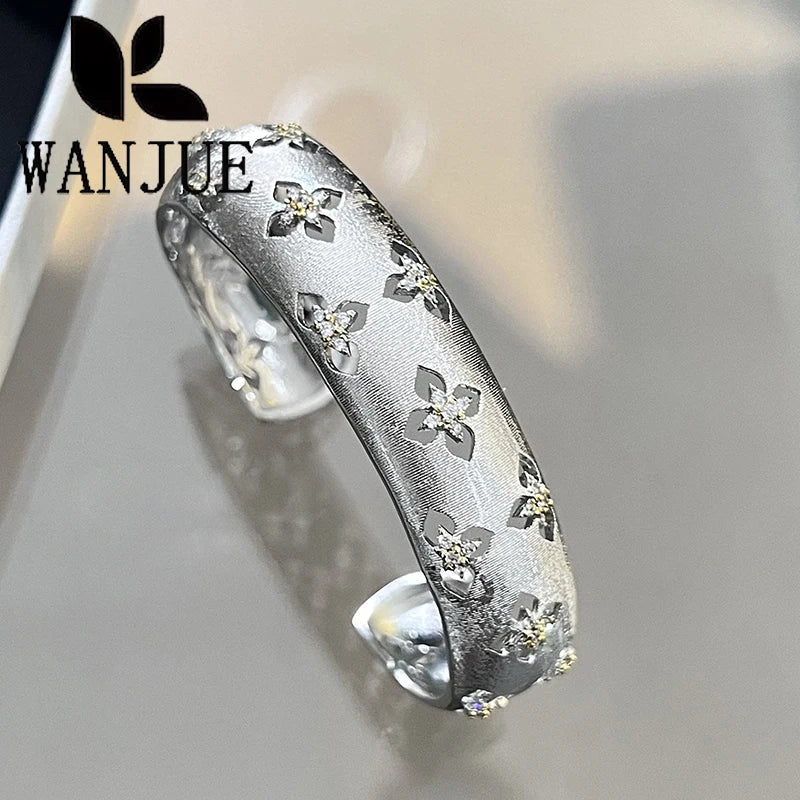 Italian hand-brushed craftsmanship palace style retro women's ring bracelet necklace earring set fashion romantic party gift