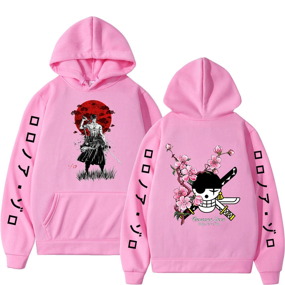 Japanese Anime One Piece Luffy Roronoa Zoro Sanji Harajuku Hoodies Men's Women