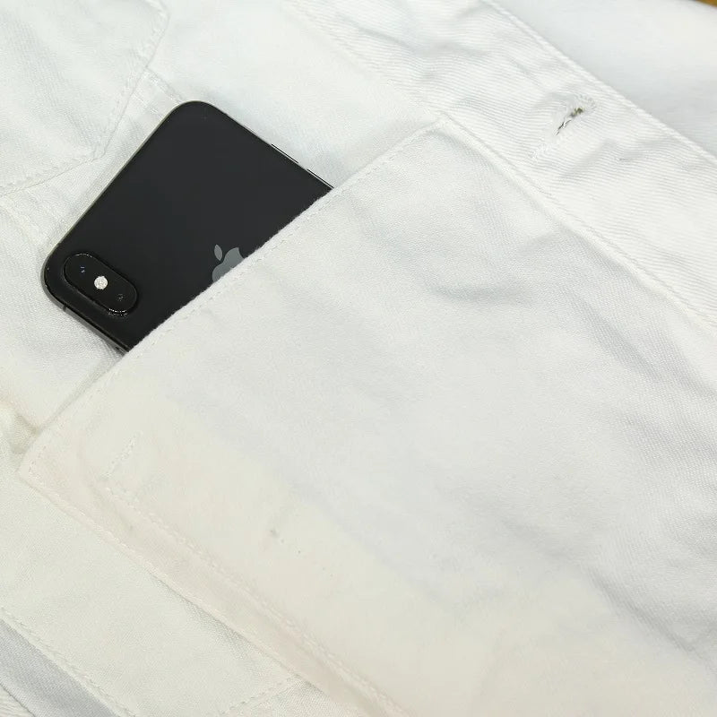 Men's Denim Jacket White Black Blue Fashion Casual Button Jacket