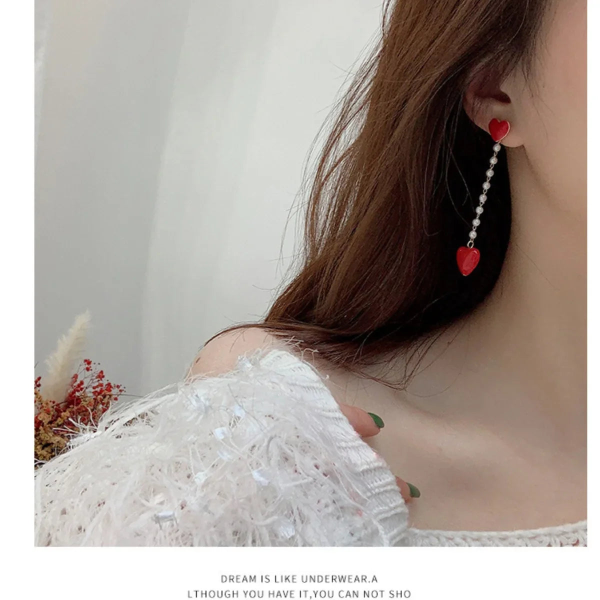 Korean Asymmetric Hollow Black Heart Dangle Earrings For Women Temperament Exaggerated Love Heart Drop Earrings Wedding Jewelry