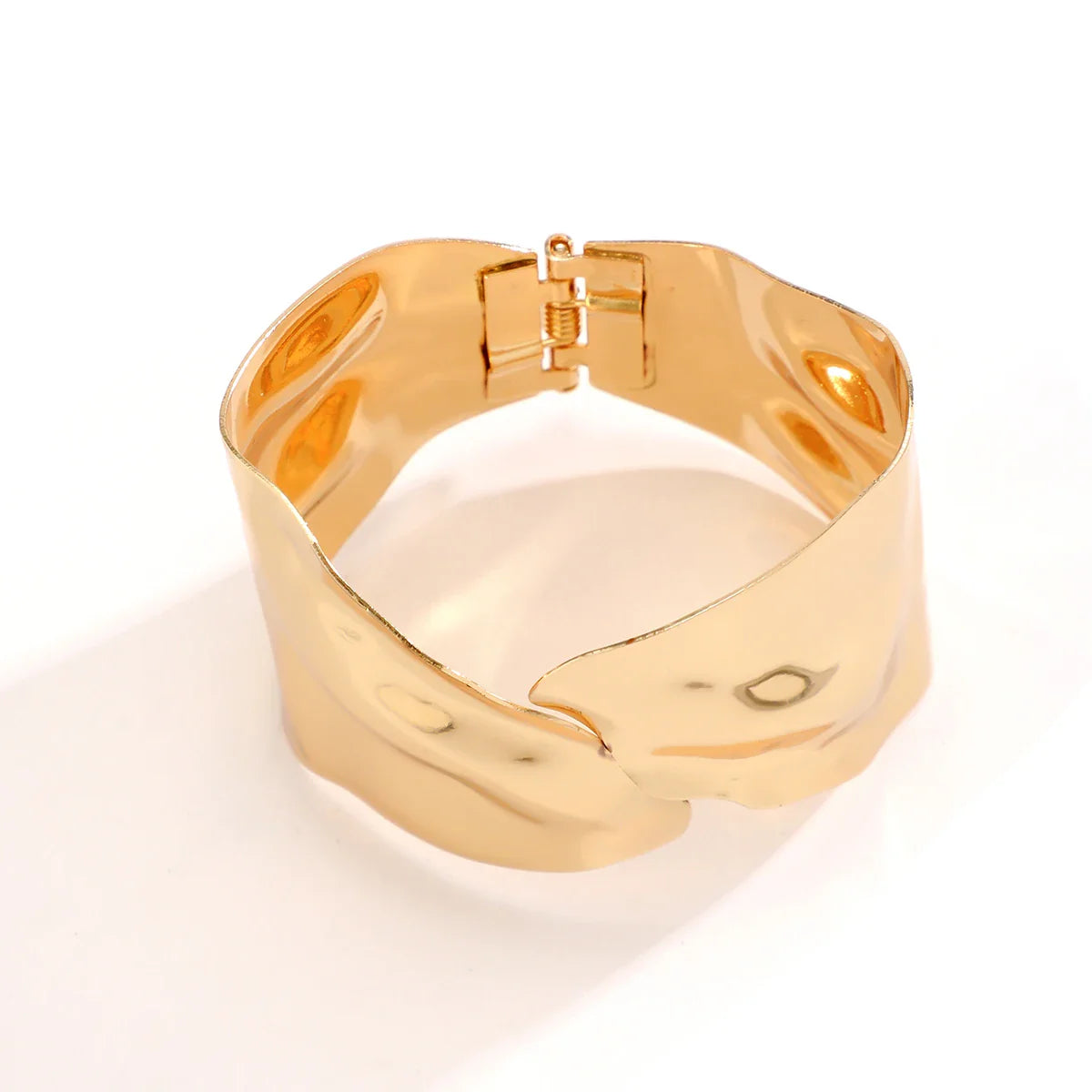Punk Heavy Metal Irregular Open Bangle for Women Gold Color Wide Big Cuff Bracelet Trendy Jewelry On The Hand Wedding Party Gift