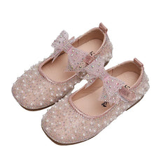 Girl's Princess Shoes Fashion Bow Rhinestone Pu Kids Children's Sandals