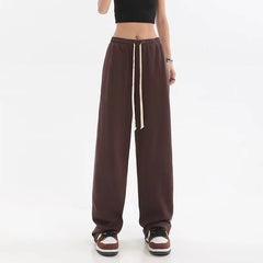 MEXZT Striped Joggers Sweatpants Bf Hip Hop Women High Waist Wide Leg Sports Pants Streetwear Drawstring Baggy Straight Trousers