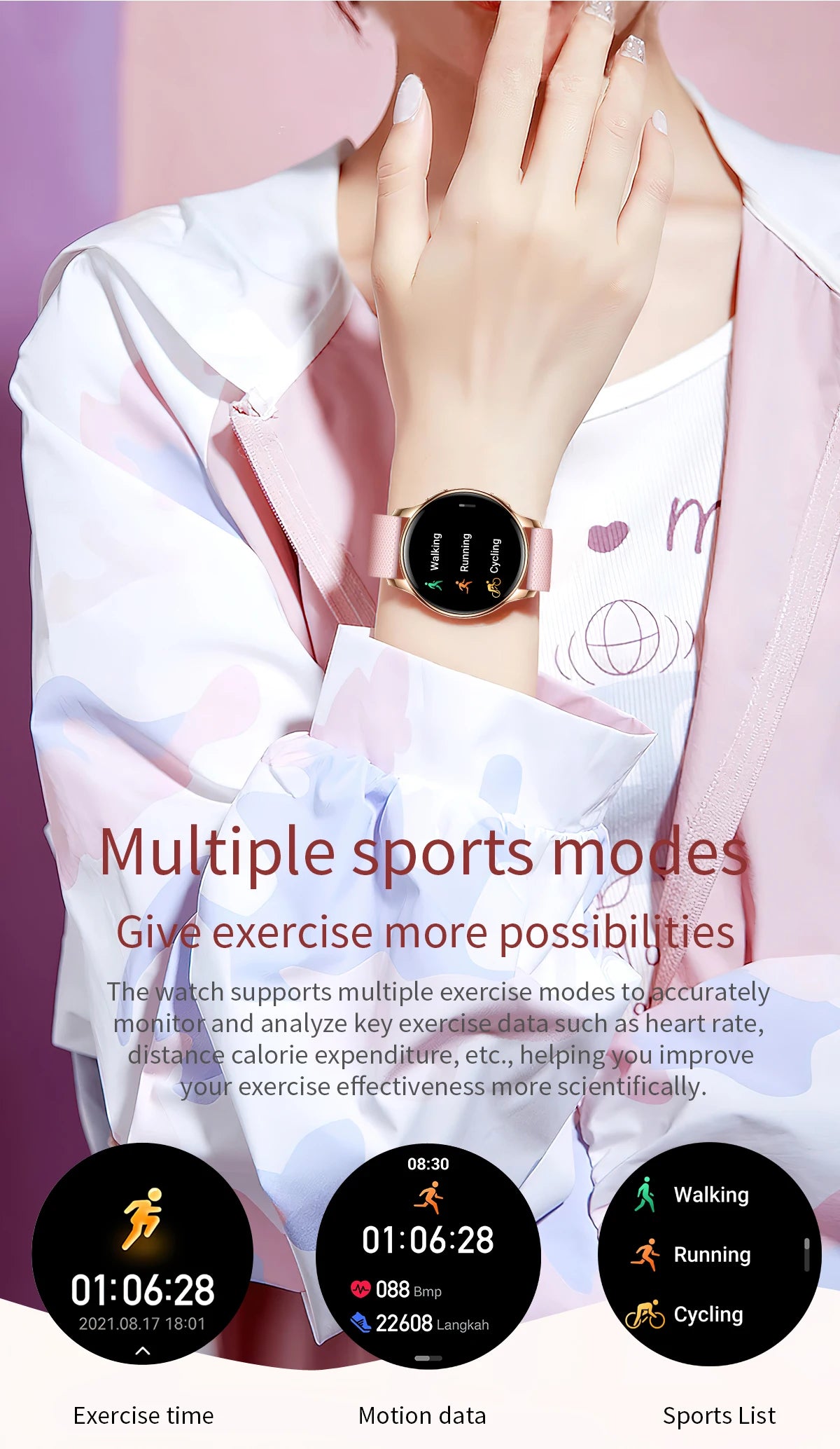 New Original Smartwatch HD 466*466 Always Show Time 1.32 AMOLED Display Call Reminder Gift Ultra Thin Women SmartWatch for Women