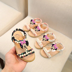 children's sandals girls open toe pearl princess shoes baby slippers