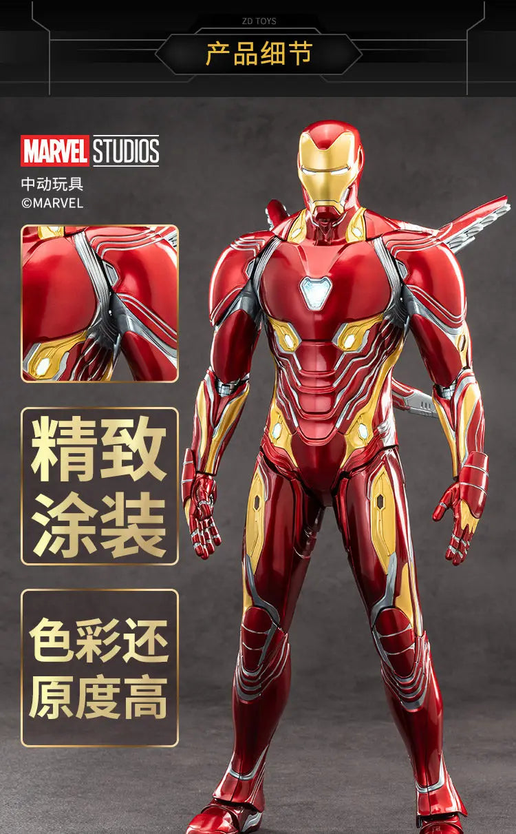 ZDTDS Original 1/5 36CM Iron Man MK50 MK3 LED lighting 10th Anniversary Memorial Collect Tony Stark Model Action Figure Gift