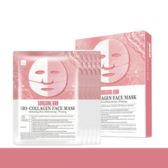 5PCS Absorbable Bio-Collagen Face Mask Wrinkle Remover Fade Fine Lines Lifting Nicotinamide Brightening Moisturizing Skin Care