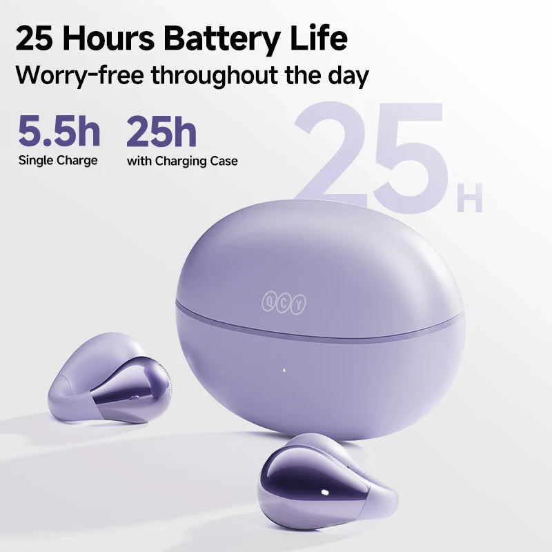 QCY Crossky C30 Open Ear Wireless Earphones Bluetooth 5.4 Spatial Audio Stable Fit OWS Earbuds 4 Mic ENC Multi-Point Connection