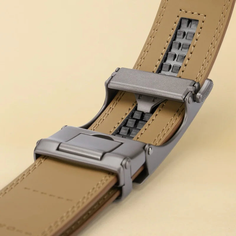 OYIFAN Brand Leather Belts for Men 115cm-145cm Automatic belt with ratchet strap Top quality belts, luxury belts for men
