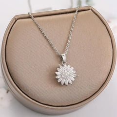 Retro Charm Sunflower Smart Necklace Women's Fashion Rotating Sunflower Small Fresh