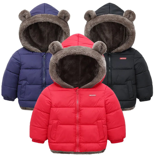 Cashmere Children Coat 2023 Autumn Winter Thicken Jacket Boys Girls Solid Color Hooded Jackets Kids Parka Outerwear 2-6 Years