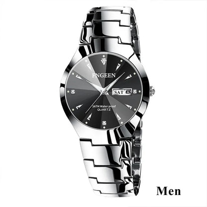 2024 FNGEEN 5808 Relogio Feminino Couple Watch Men Quartz watch for Lovers Luxury Womens wristwatch Stainless Steel Waterproof
