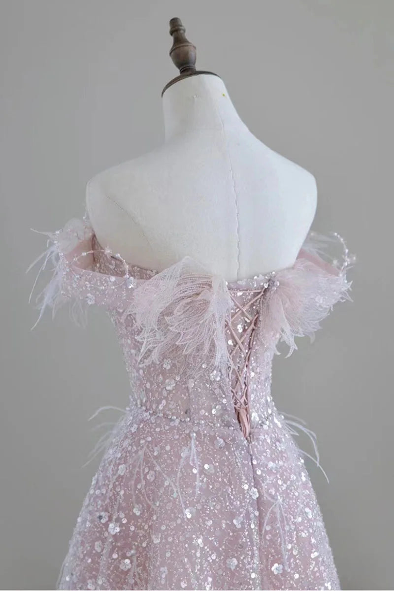 Homecoming Dresses: Prom dresses women advanced light luxury a word shoulder