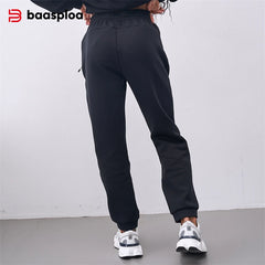 Baasploa New Women Sports Pants Comfortable Knitted Trousers Stitching Breathable Soft Casual Pants for Women Running Sweatpants