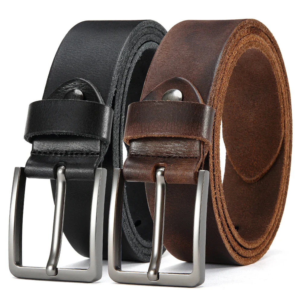 Antique High-quality Metal Needle Buckle High-quality Top Layer Cowhide Men's Casual Belt with Multiple Colors To Choose