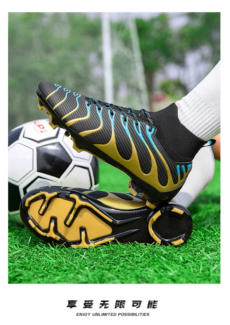 Soccer Cleats Men Sneakers Soccer Shoes Breathable Adult Kids TF/FG Football Boots