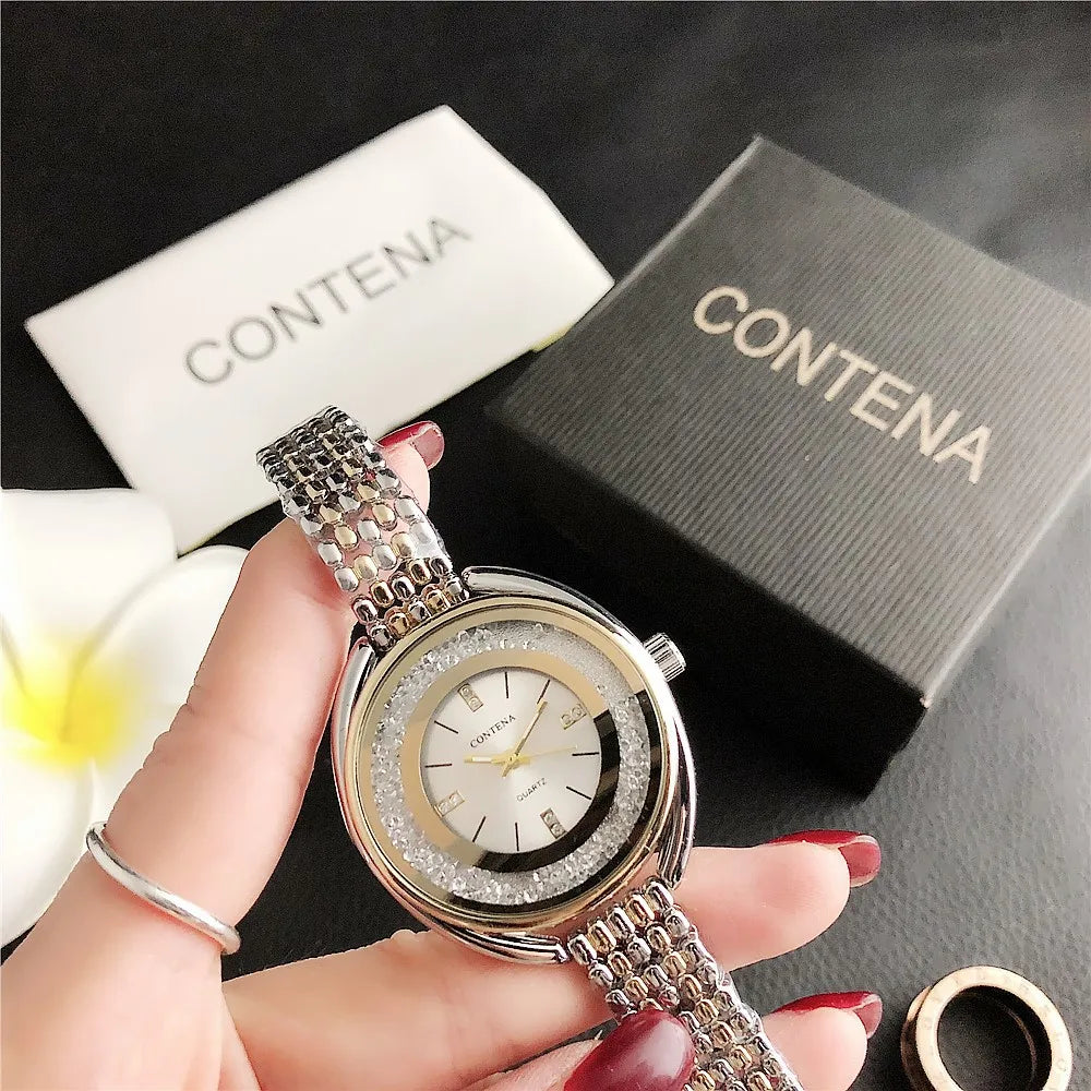 New Watch For Women High-End Luxury Stainless Steel Rhinestone Dial Wristwatch Water Resistant Woman Accesories Gifts for Women