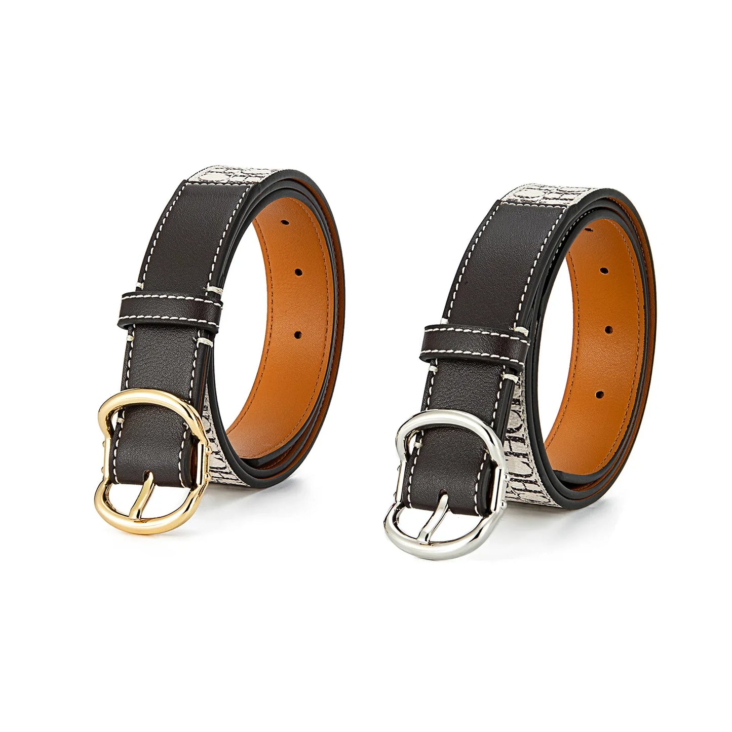 Women's Leather Belt High Quality Casual Trendy Color Letter Print Simple Elegant Waistband Fashion Versatile Strap Hot Sale