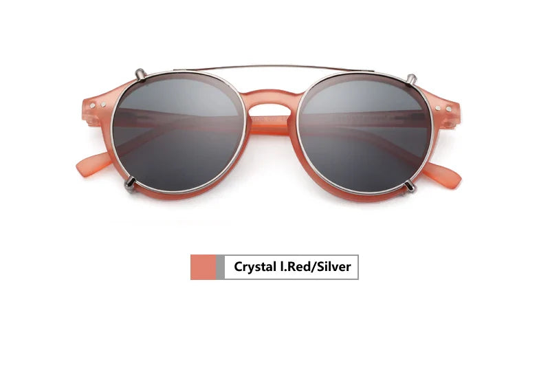 ZENOTTIC Steampunk Style Glasses (Anti Blue Light Blocking Eyewear) + Clip Lenses（Polarized Sunglasses Clips）for Women Men
