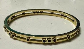 Bamboo Beads Punk Gold Plated Bangle for Women Men Trendy Stainless Steel Metal Bracelets Geometric Round Bead Jewelry Accessory