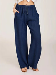 Casual Women's Wear in Europe, America, and Europe Large Loose Cotton Hemp Pants