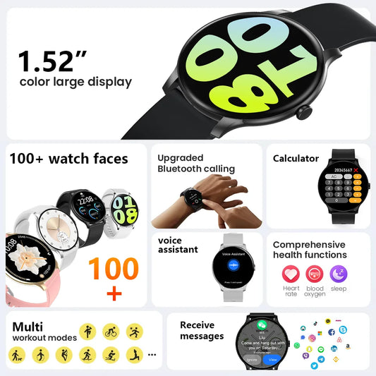 LXASFIT 2025 New Smart Watch Heart Rate Sleep Health Monitor Bluetooth Talk Ladies Sport Smart Watch for Android IOS