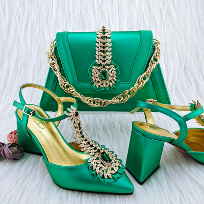 Shoes and Bag Sets gold Women Shoes