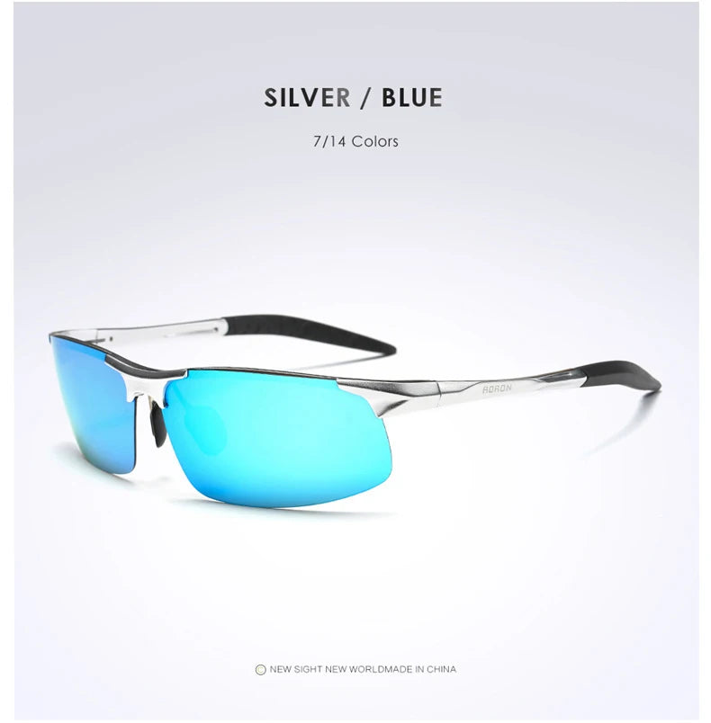 Sunglasses Men Aluminum Magnesium Frame Sport Sun Glasses Driver Retro Goggles