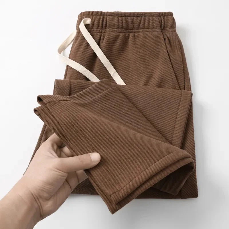 Heavy Duty Casual Chino Pants Men Loose Straight Sweatpants Male