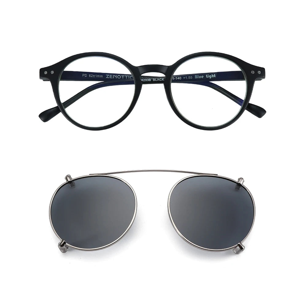Steampunk Style Glasses (Anti Blue Light Blocking Eyewear) + Clip Lenses