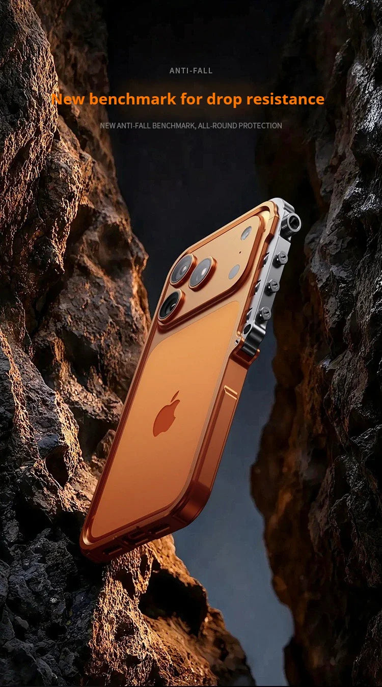 Metal Aluminum Alloy Frame Case For iPhone 17 Air 16 15 14 13 Pro Max Plus Cyberpunk Punk Heat Dissipation Shockproof Bumper