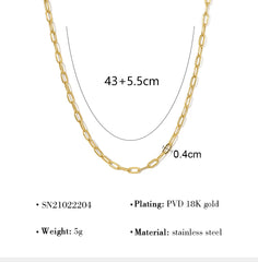 Stainless Steel Basic Chains Necklaces for Women Trendy Classic Fashion