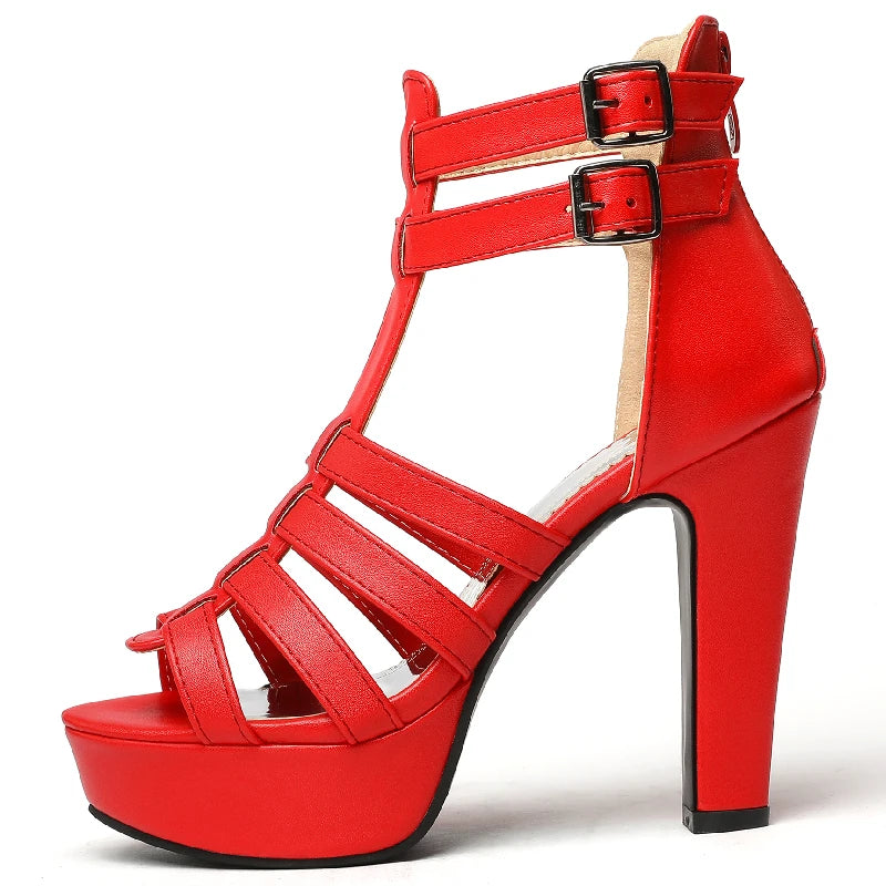 High Heels Summer Shoes for Women Sandals Platform 2024 Large Size 44 45 50 Peep Toe White Red Party Dance Shoe Ladies Flip Flop