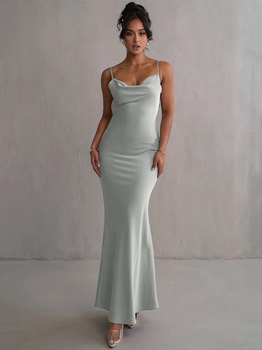 Evening Dresses: Maxi Long Dress For Women Fashion Spaghetti Strap Sleeveless