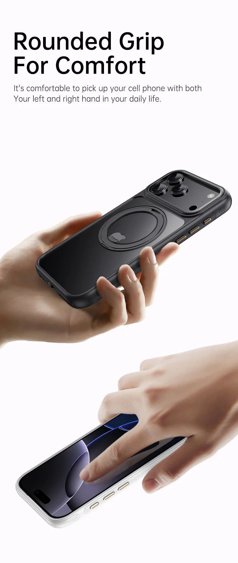 Magnetic 360 Degrees Rotating Ring Holder Case For iPhone 17 Pro Max / 17 Air