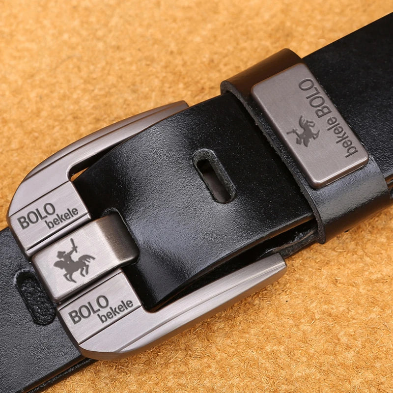 Famous Cowskin Luxury Brand Designer High Quality Alloy Pin Buckle Belts for Jeans Original Real Genuine Leather Belt for Men