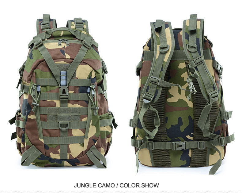 40L Tactical Backpack for Men Camping Hiking Backpacks Reflective Outdoor Travel Bags Survival Molle Climbing Rucksack Bag